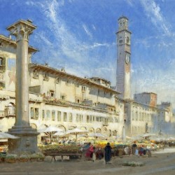 The flower market in the Piazza delle Erbe